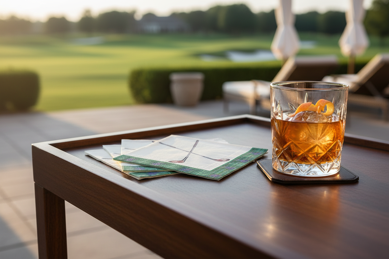 Caspari Golf Cocktail Napkins Lifestyle