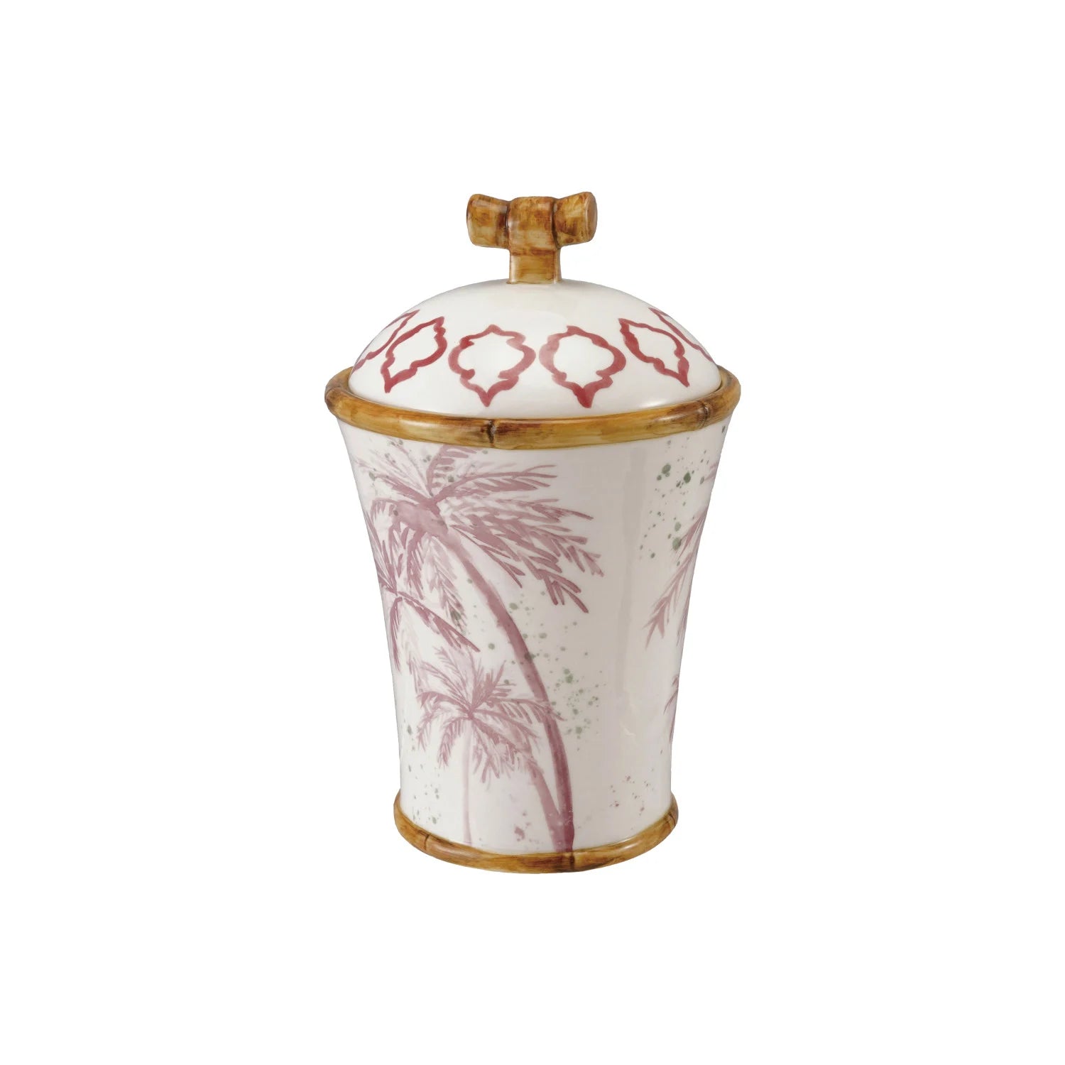 Decorative jar with a lid on a white background