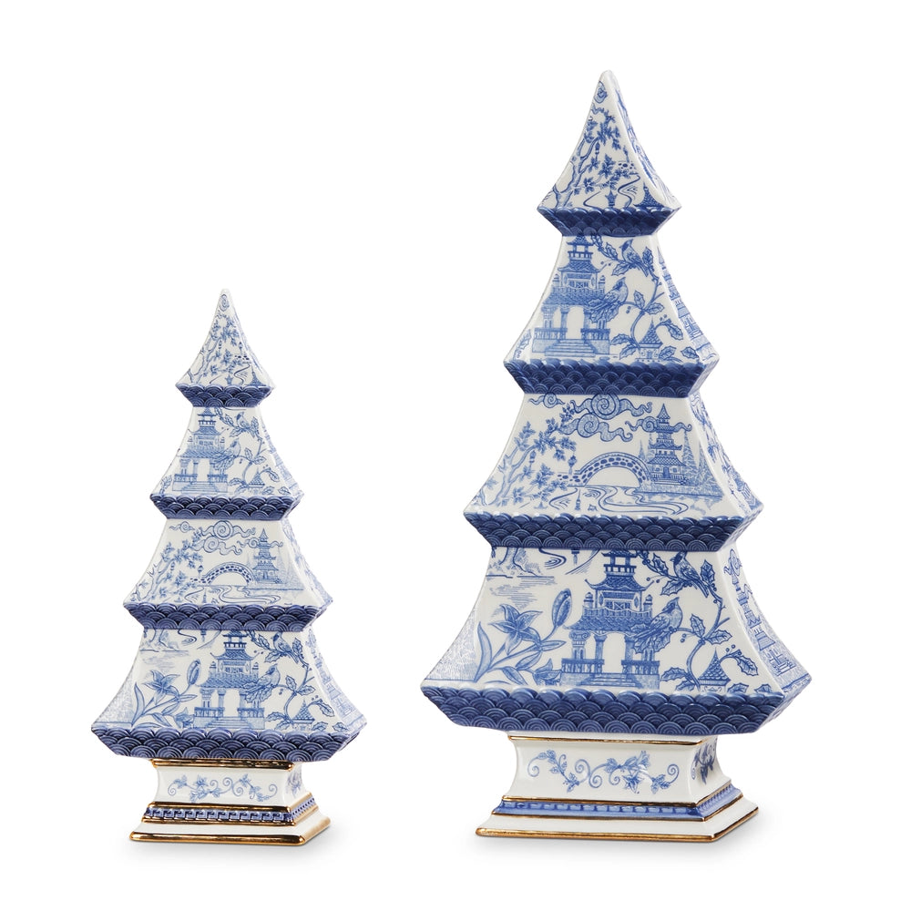 Blue Dolomite Chinoiserie Trees - 9 & 12.5-Inch Options Decor