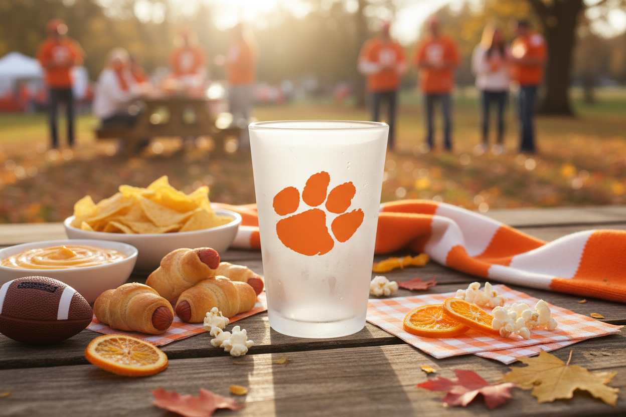 Clemson Tigers Frosted Pint Glass Lifestyle