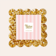 Frame - Square Scalloped Acrylic Frame - Confetti Gold - 5.75"
