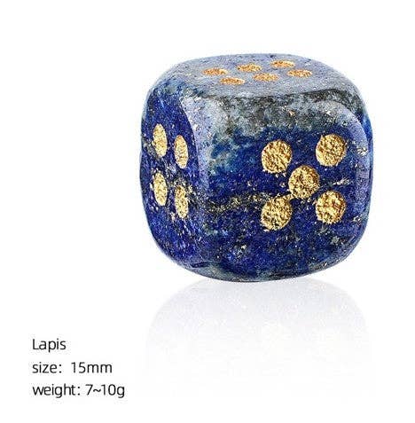 Natural Semi-Precious Gemstone Mahjong Dice – Set of 2