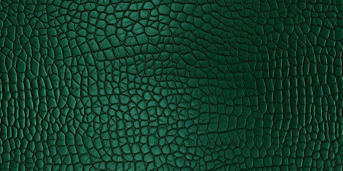 Close-up of green textured leather surface