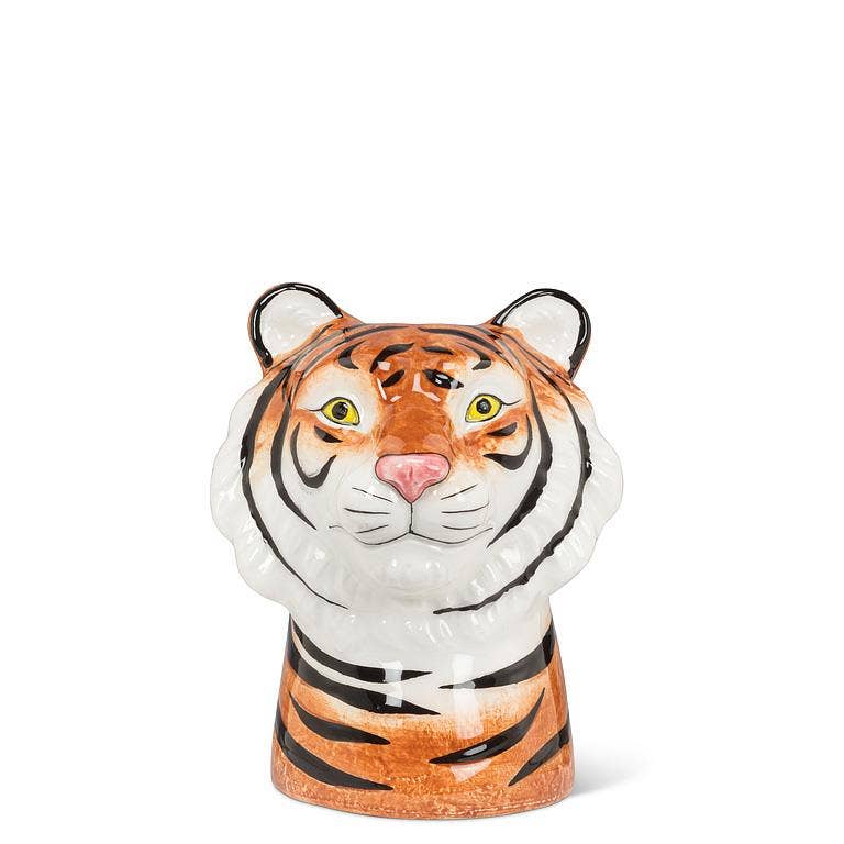 Tiger Bud Vase - Animal-Inspired Shelf & Table Decor