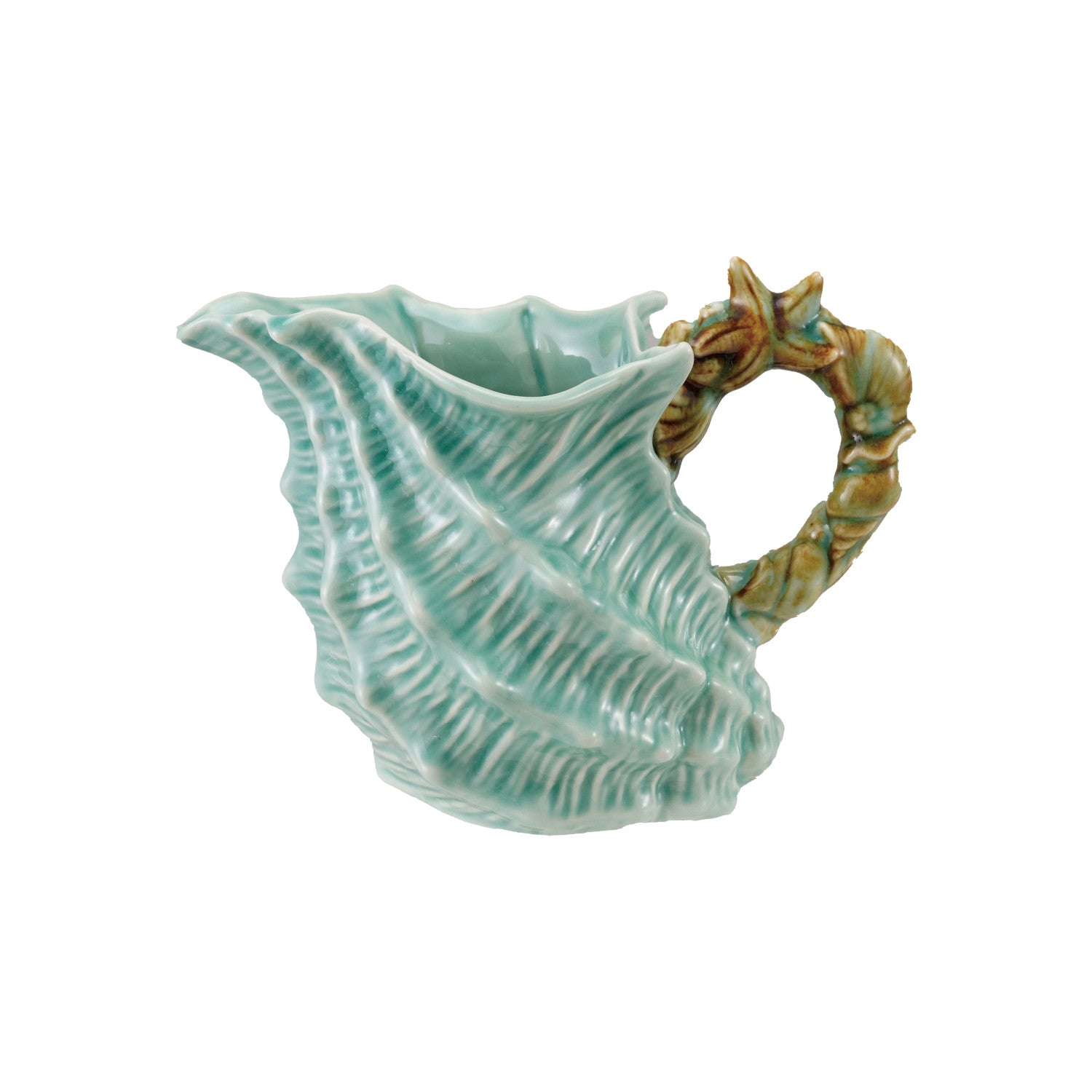 Home - Pitcher - Shell Shaped - Blue & Brown