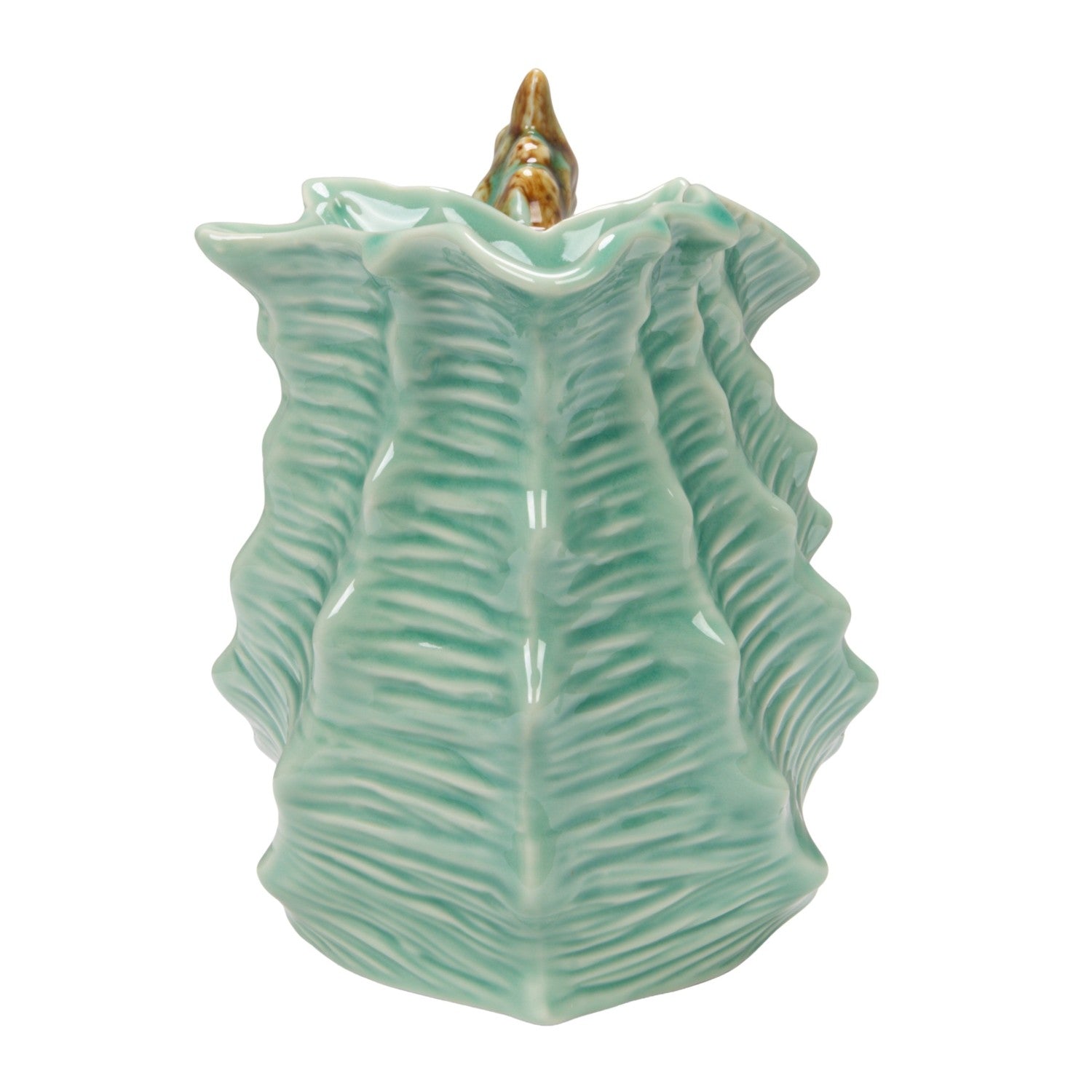 Home - Pitcher - Shell Shaped - Blue & Brown