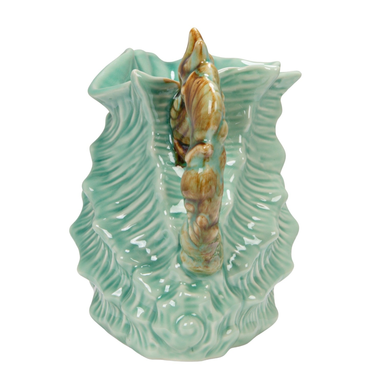 Home - Pitcher - Shell Shaped - Blue & Brown