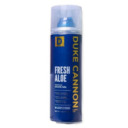Duke Cannon Fresh Aloe shave gel can on a white background
