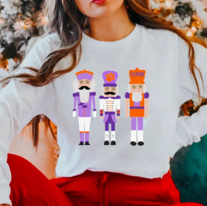 Clemson Tigers Christmas Nutcracker Sweatshirt – Holiday Crewneck | Large