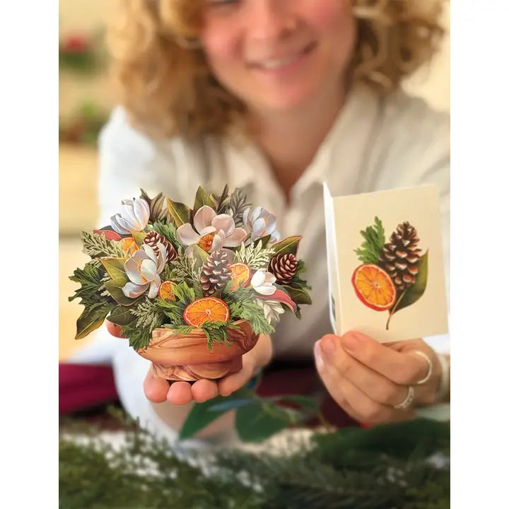 Seasonal - Mini Pop Up Card - Winter Magnolia