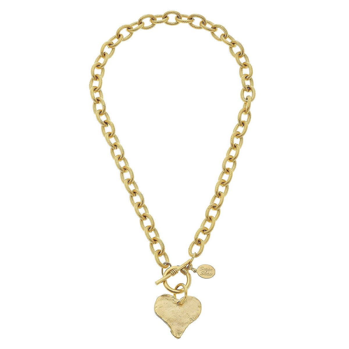 16" Handcast Heart Toggle Necklace