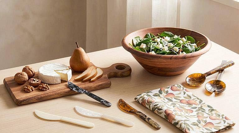 Brown Resin Salad Server - Oversized 11-Inch Serveware