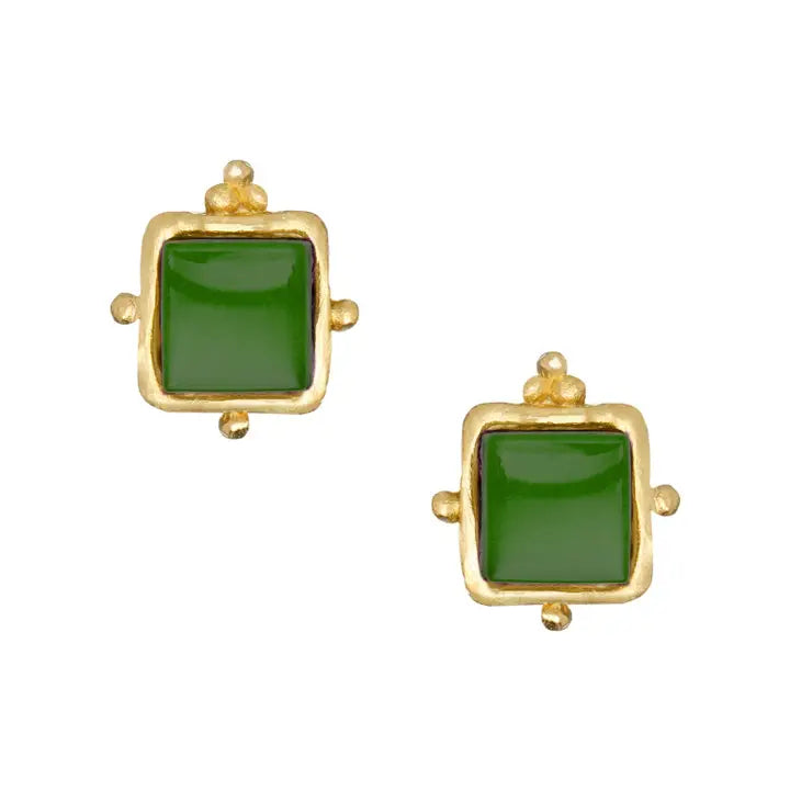 Charlotte Studs Emerald Green - Everyday Earrings