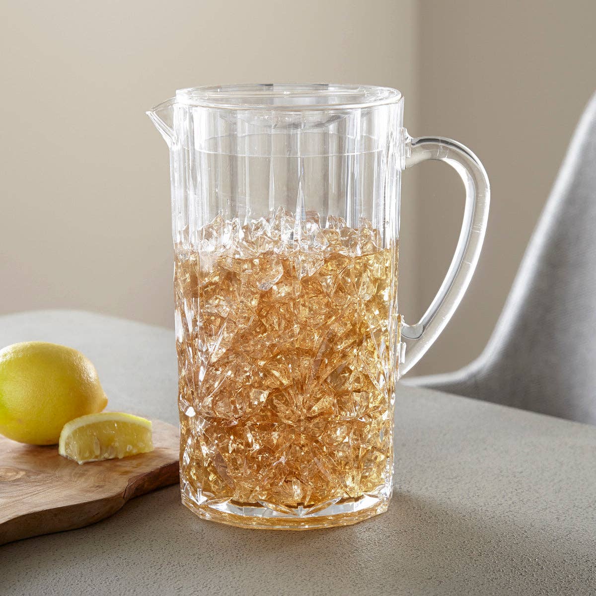 2.5-Liter Acrylic Carved Pitcher - Sangria & Iced Tea Server