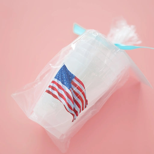 Home - Frosted Cups - American Flag - Set of 6