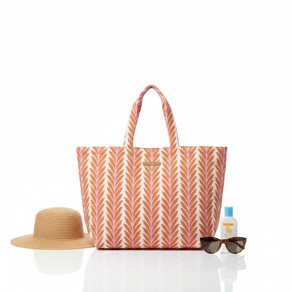 Frond Orange Terry Beach Tote – Product Styled