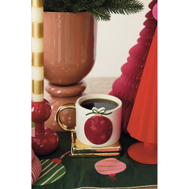 Gold Finish Square Glass Coasters - Set of 4