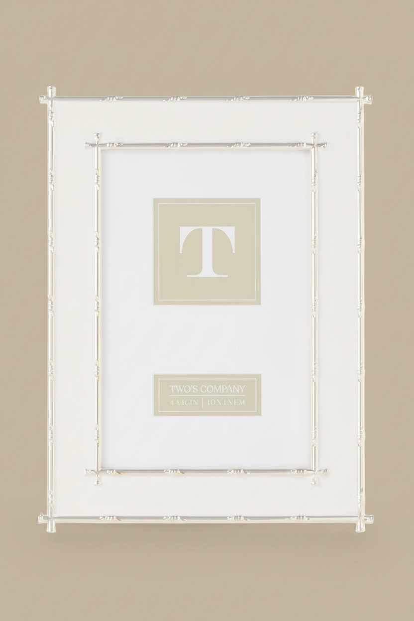 Gold Edged Bamboo Frame - Warm Taupe Background