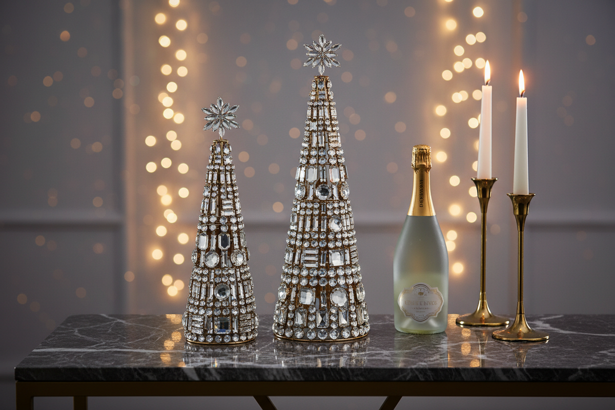 Gold Jeweled Trees - Console Lifestyle