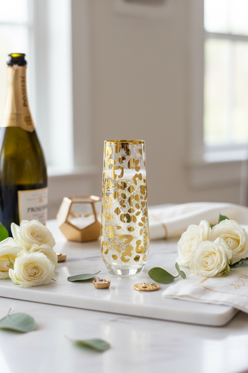 Gold Leopard 8 Oak Lane brand Champagne Glass – Entertaining Lifestyle
