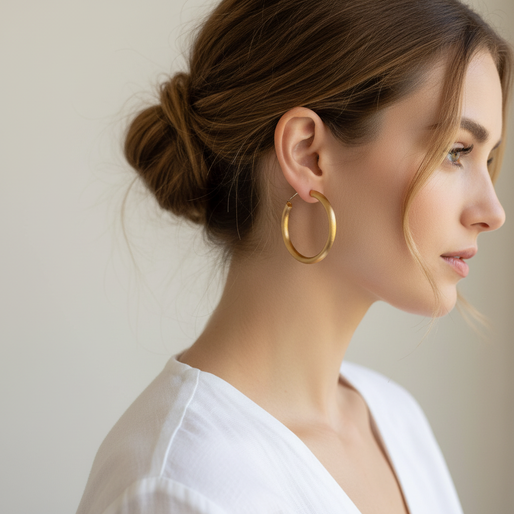 Heather Gold Earrings – On Model