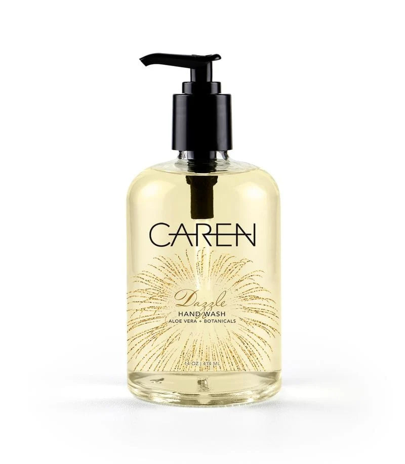Bottle of Caren Dazzle Hand Wash on a white background