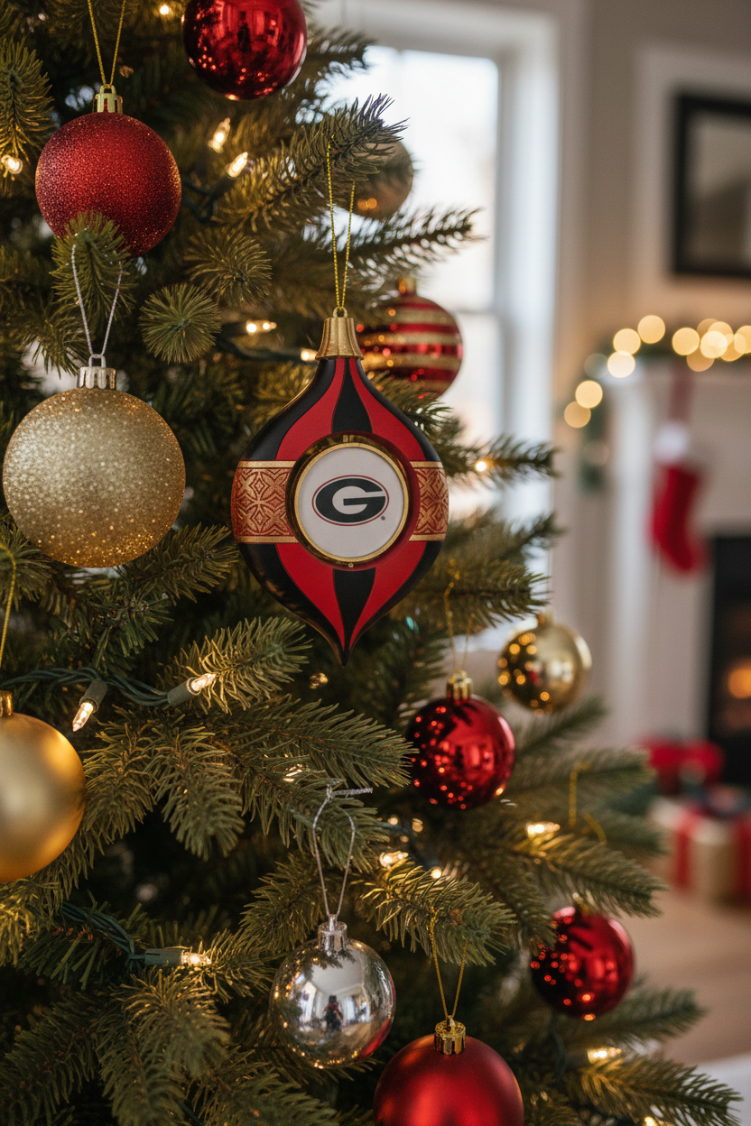 Georgia Bulldogs Spinning Bulb Christmas Ornament – 5.5"