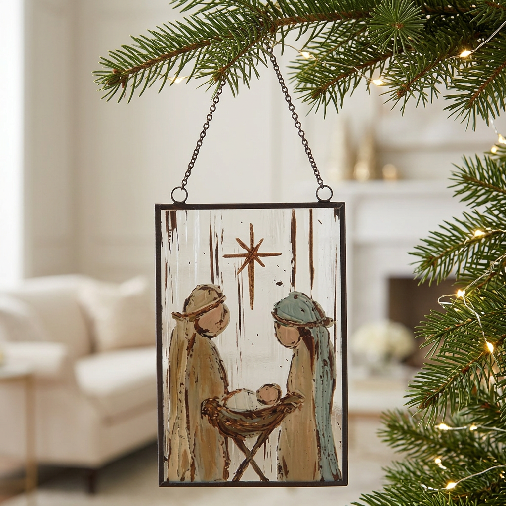 Holy Family Nativity Ornament - 6-Inch Christian Christmas Decor