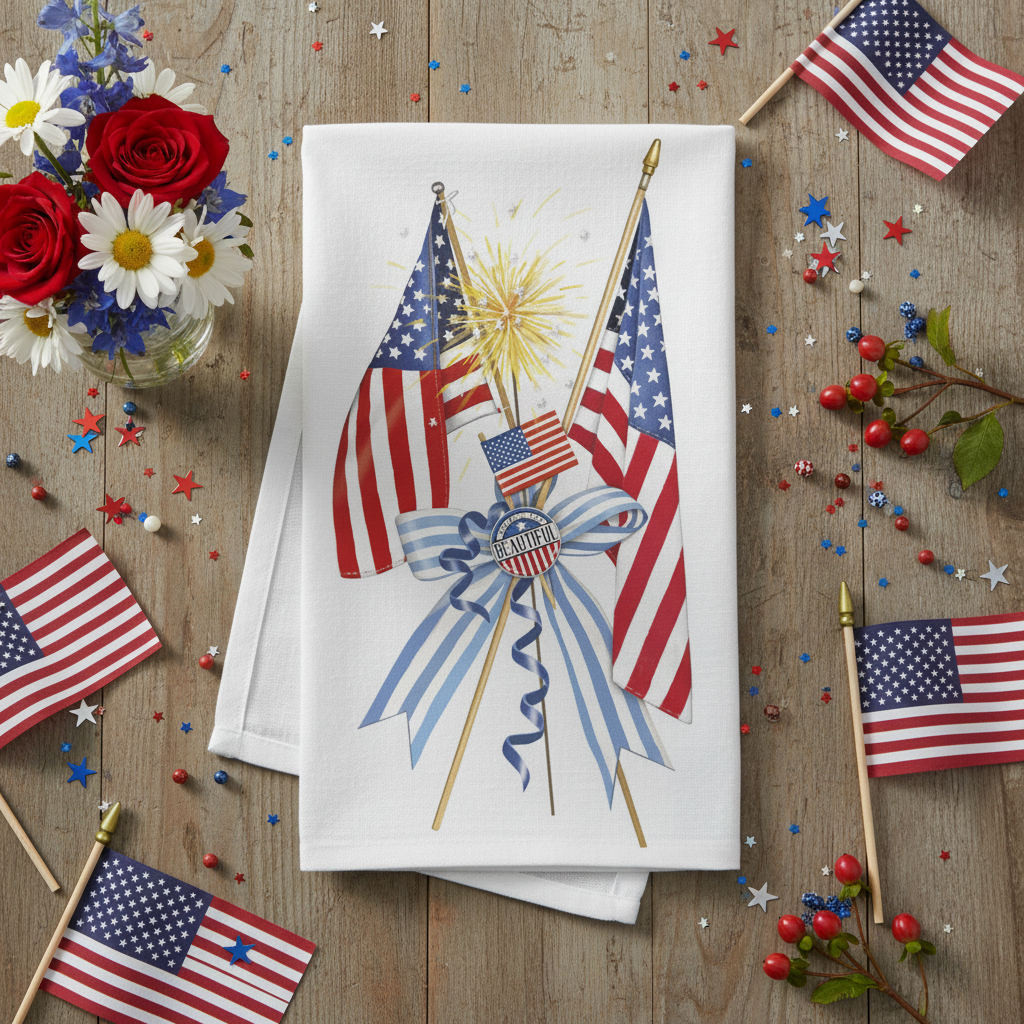 Tea Towel - Flag Ribbon - Bagged