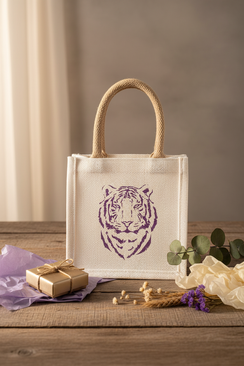 Easy Tiger Petite Gift Tote - White and Purple