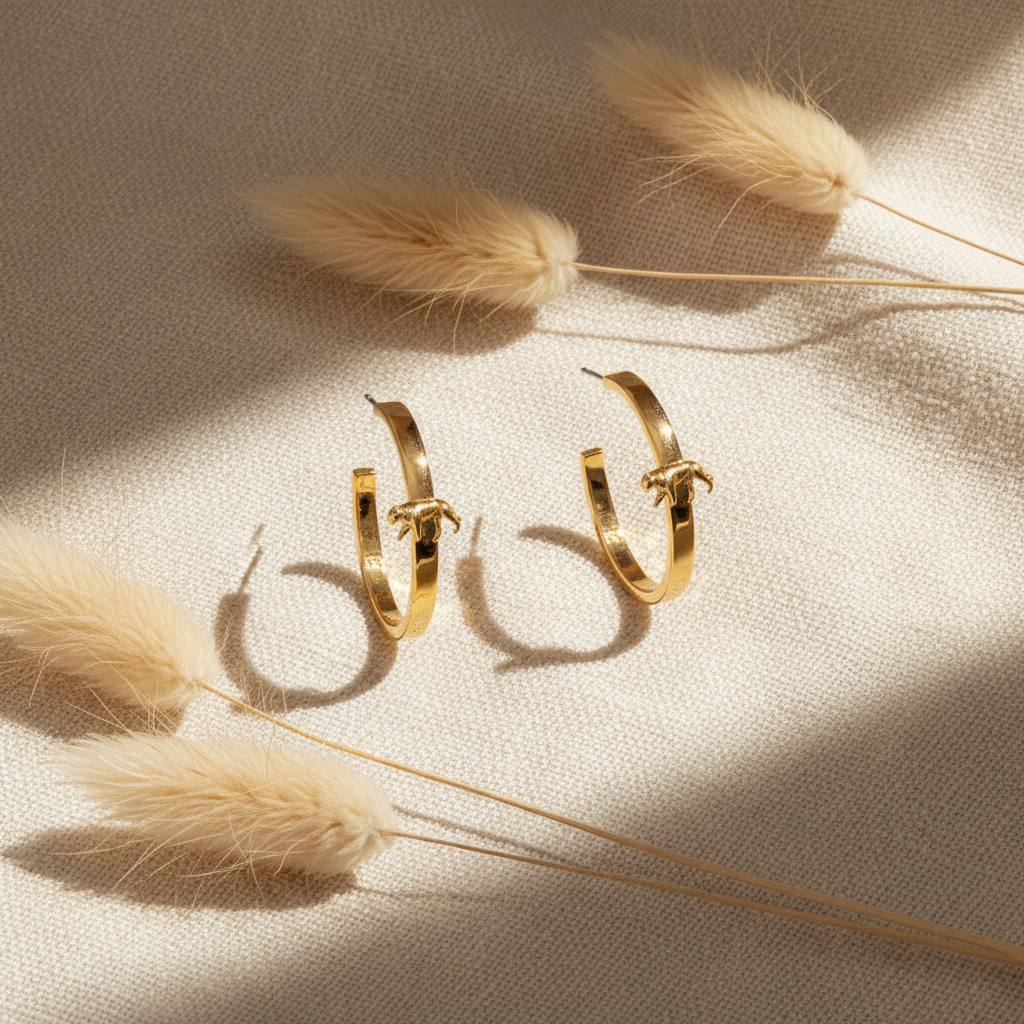 Eloise Gold Earrings Tiger Hoops