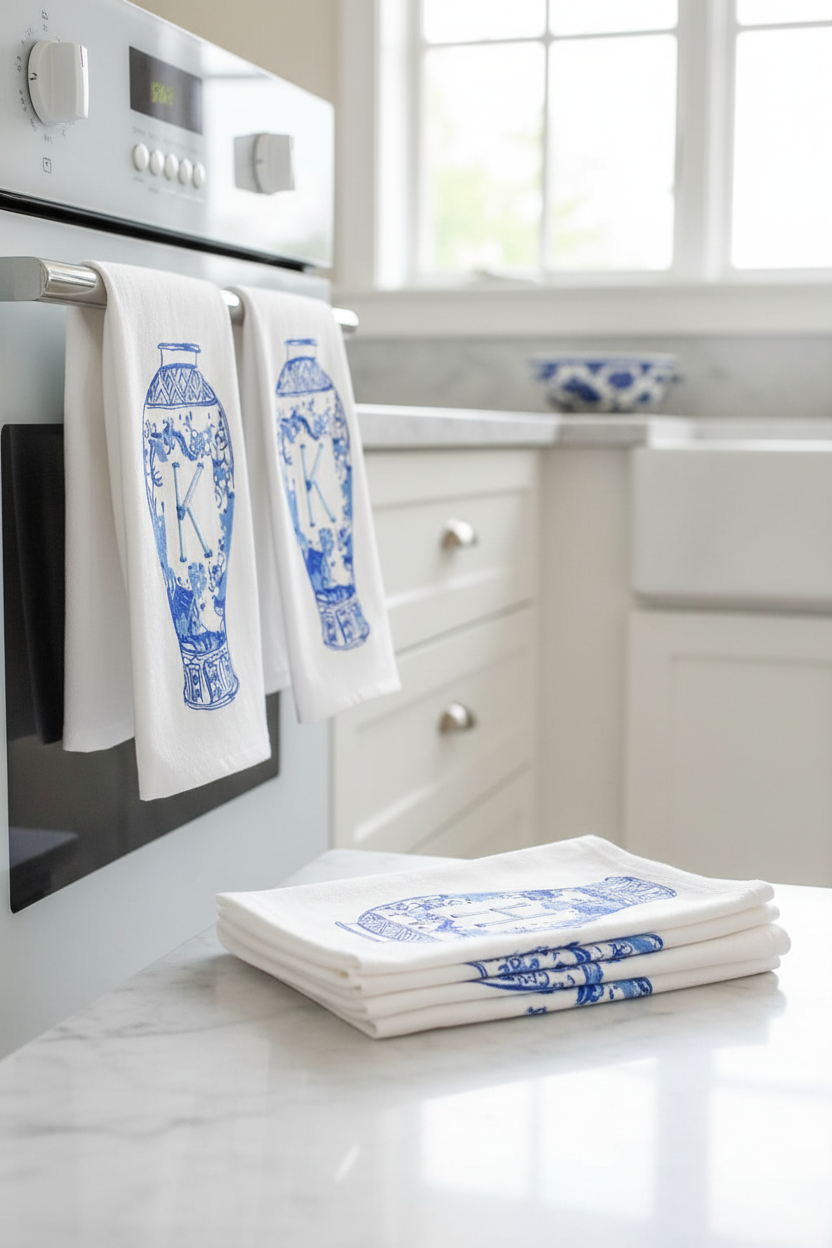 Ginger Jar Monogram Kitchen Towel Set – Letter K