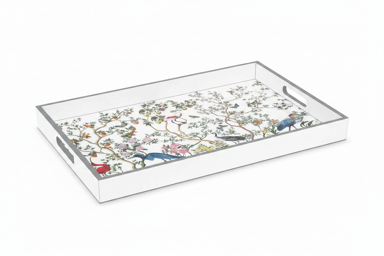 Wooden Vanity Bird Tray - Bird & Branch Chinoiserie