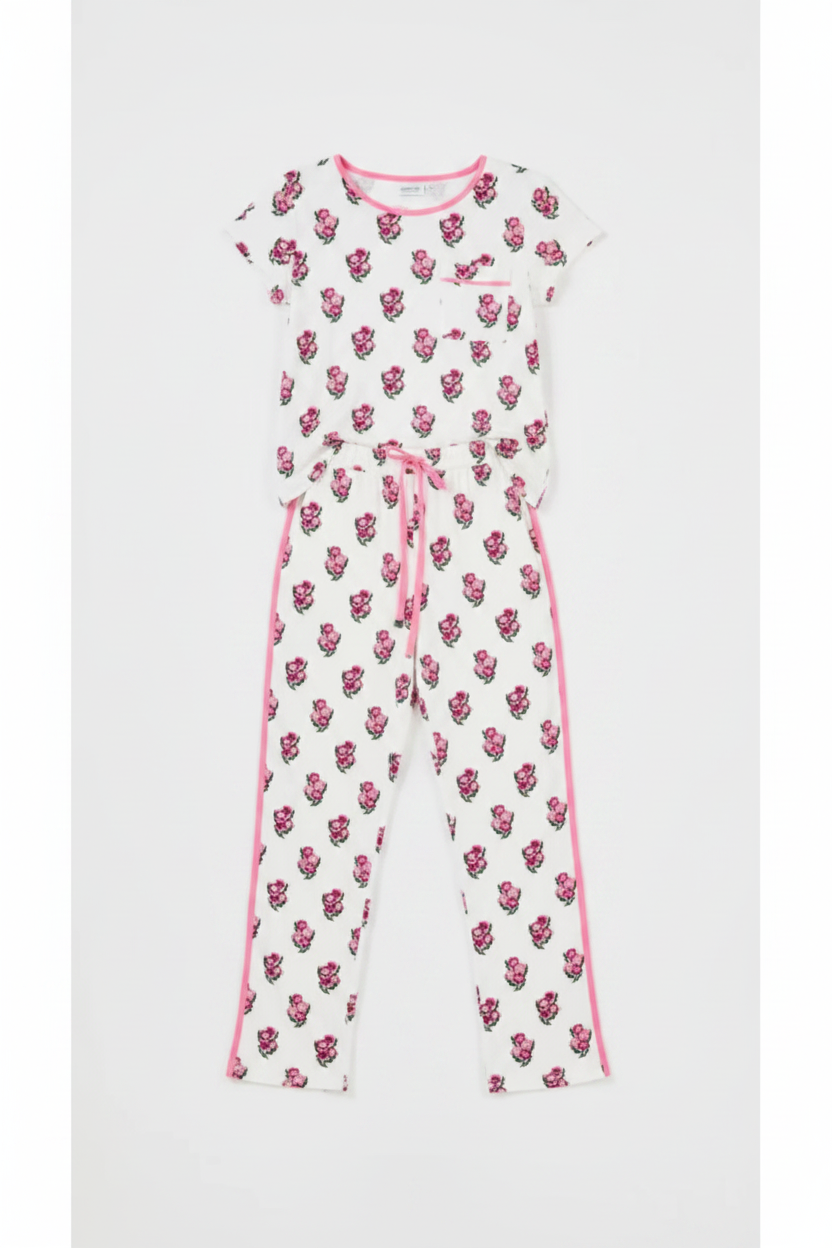 Melody Fable Floral Pink Pant Set - XL