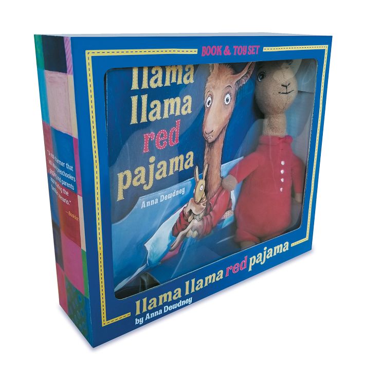 Boxed set of 'Llama Llama Red Pajama' book and toy on a white background