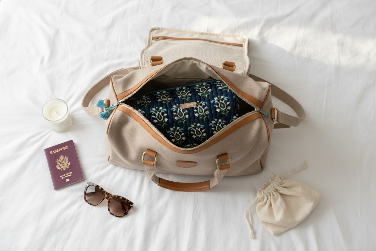 Large Quilted Cosmetic Bag – Travel Lifestyle