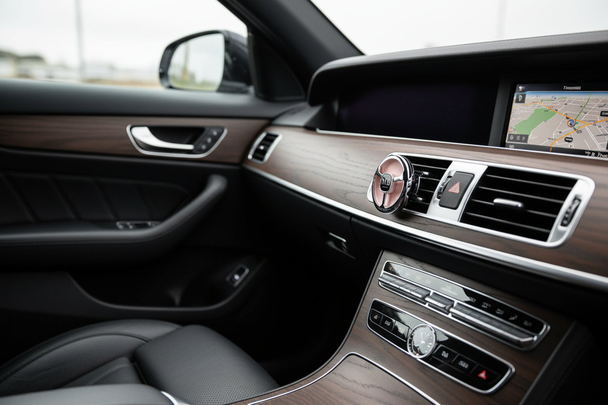 Lifestyle photo of Max Benjamin French Linen Water in car