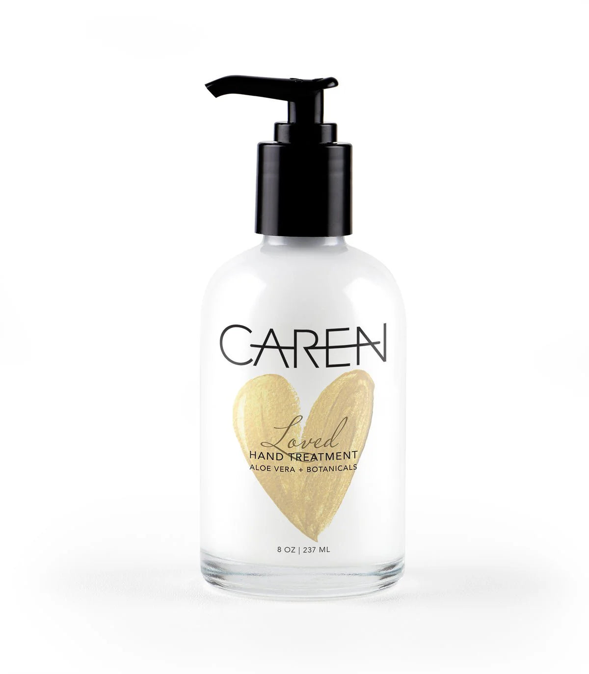 Garen Loved Hand Treatment bottle with a black pump on a white background