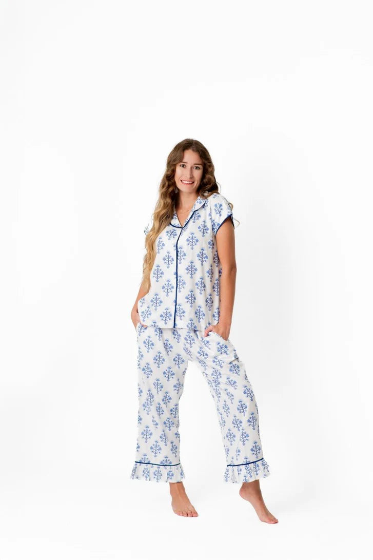 Women - Apparel - Pajamas - Luxe Sateen Capri Set - Marigold - Small
