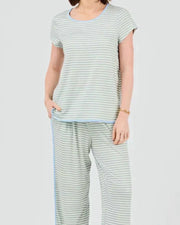 Melody Green Stripe Pant Set - Women’s Matching Lounge Set | XL