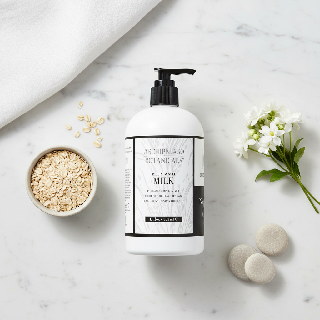 Milk Body Wash Lifestyle – Flat Lay