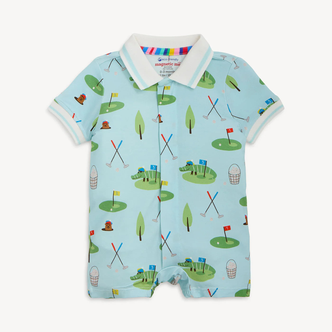 Children - Magnetic Polo Romper - Gopher It - 3-6 mo.