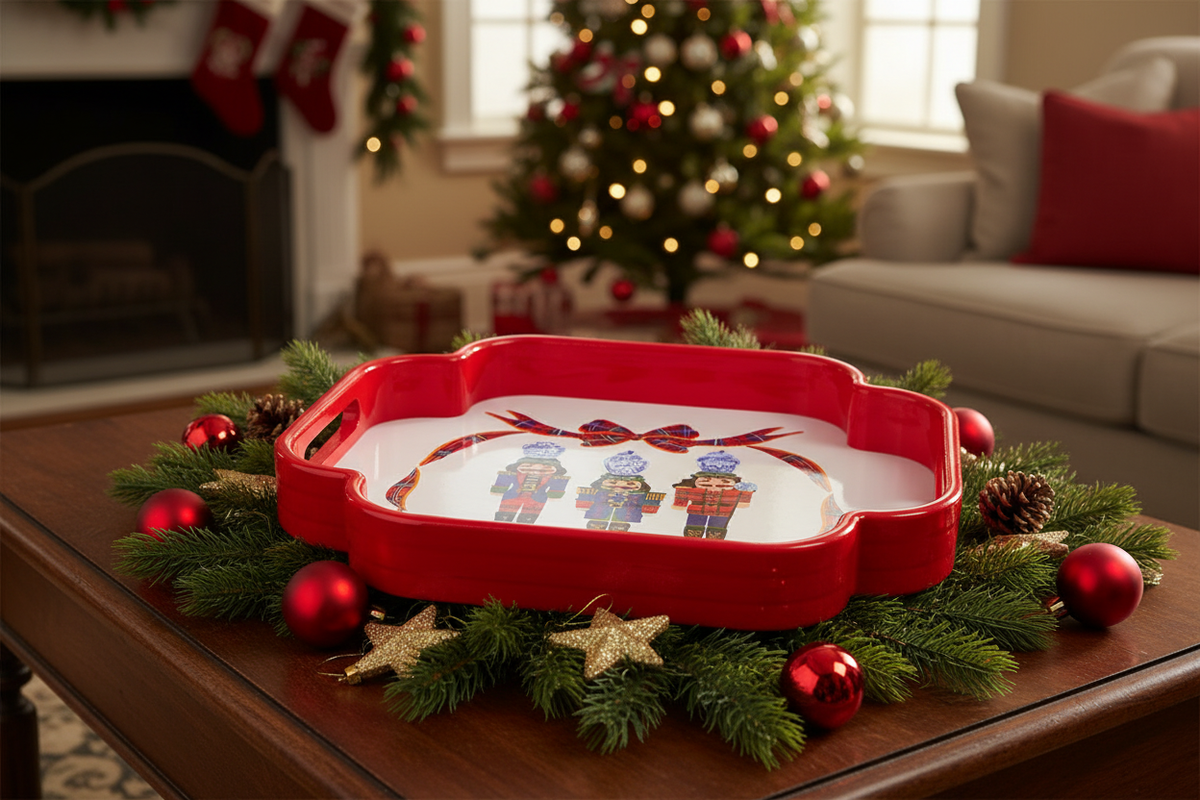 Nutcracker tray coffee table lifestyle photo
