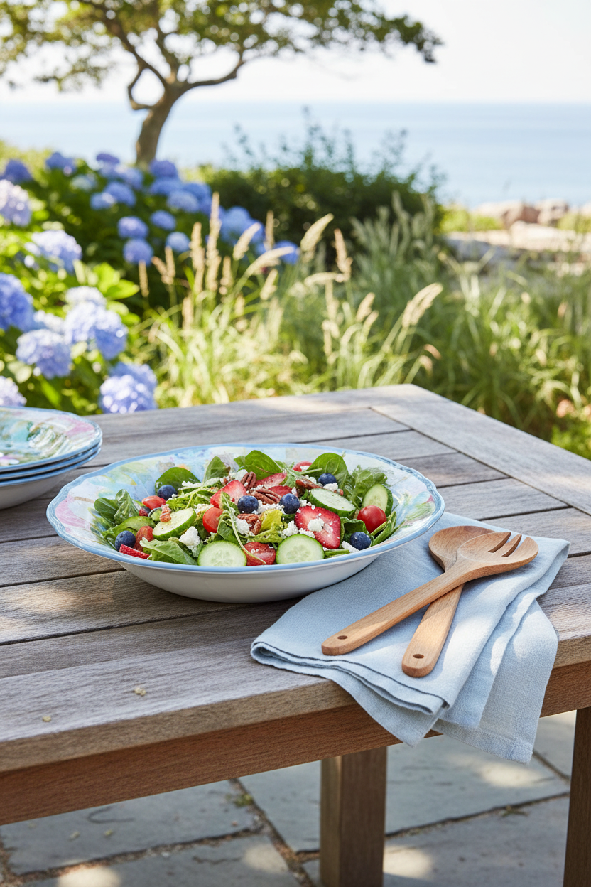 Outdoor Dining Lifestyle photo with bowl on picnic table 