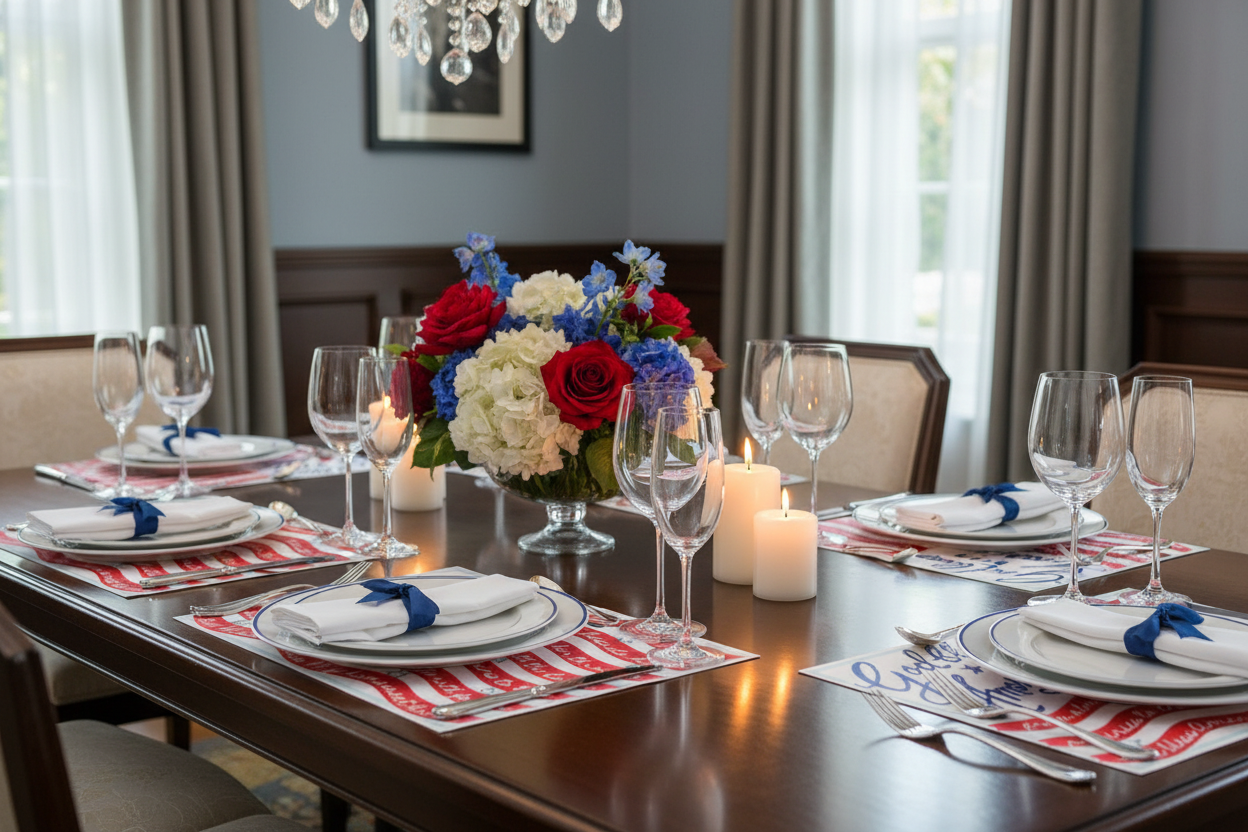 Patriotic Roseanne Beck Paper Patriotic Placemats Formal Indoor Dining