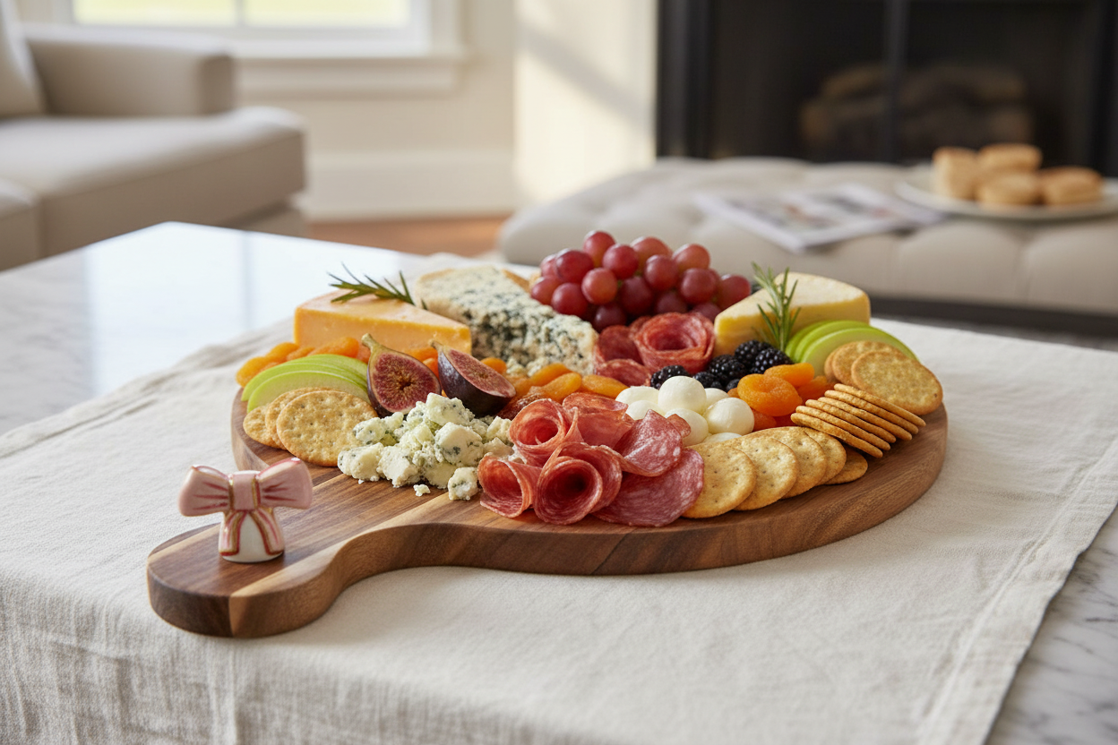 Pink Bow Charcuterie Topper Lifestyle