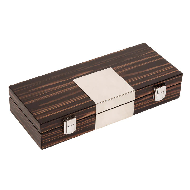 Brown Matte Ebony Boxed Poker Set