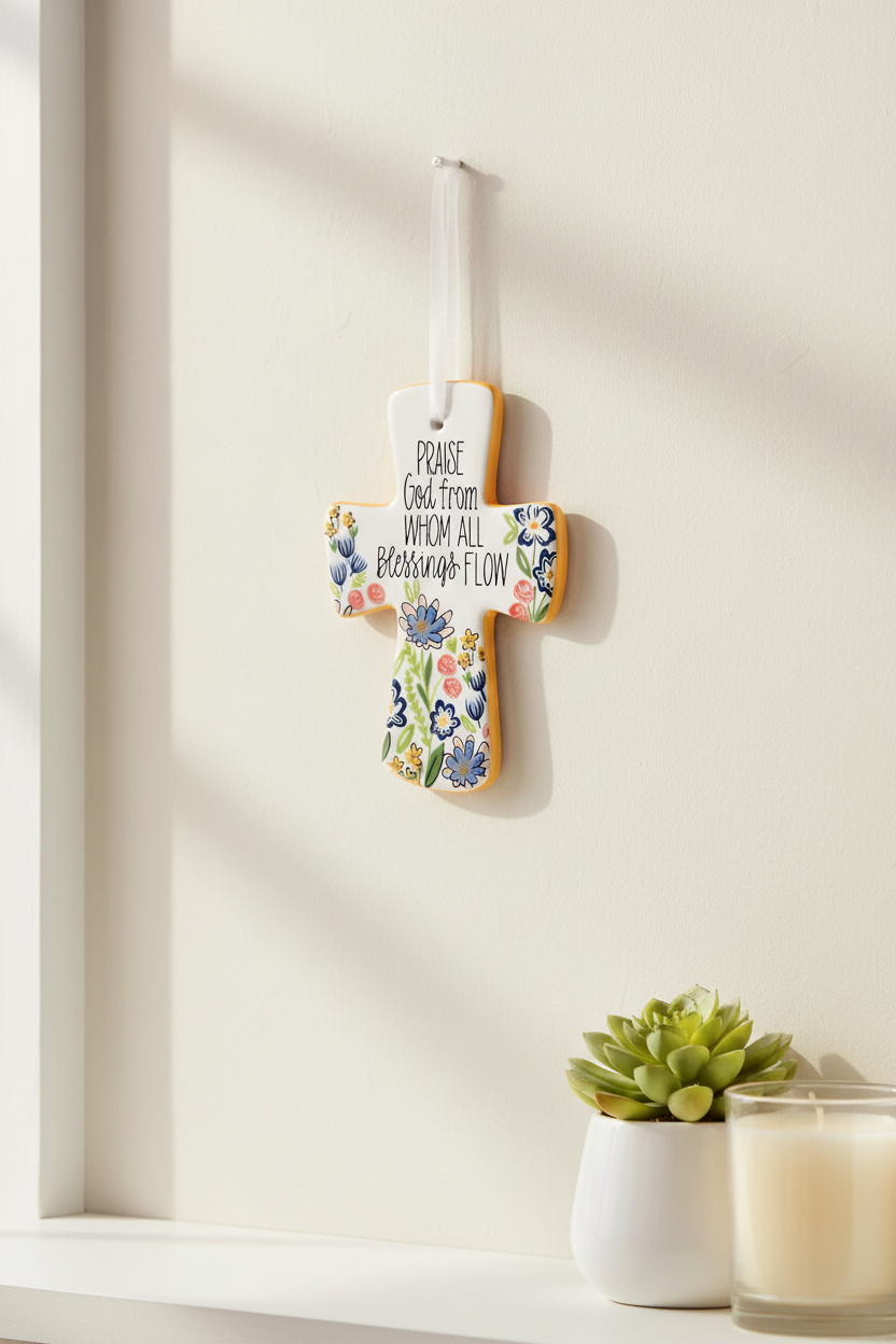 Praise God Ceramic Cross Lifestyle
