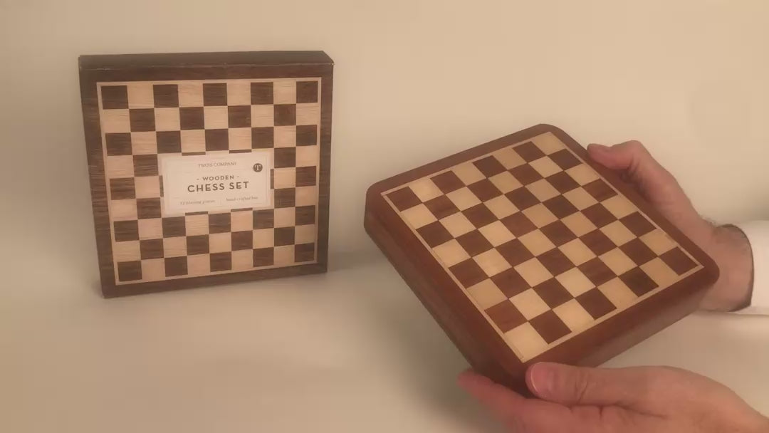 Load video: Wooden Chess Set - Acacia &amp; Maple with Handcrafted Box
