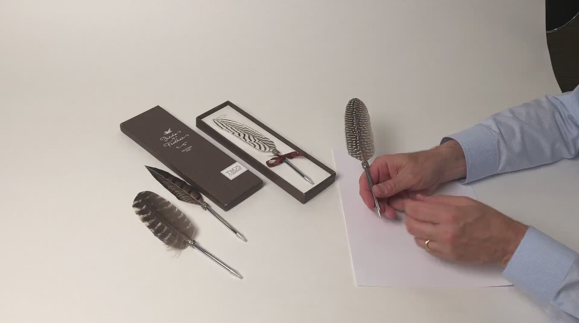 Load video: Vintage Feather Refillable Pen